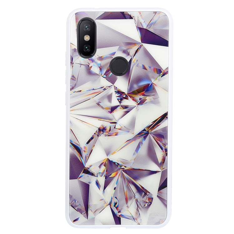 Diamond Texture Electroplating TPU + Tempered Glass Case for Xiaomi Mi 6X / A2