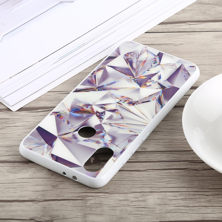Diamond Texture Electroplating TPU + Tempered Glass Case for Xiaomi Mi 6X / A2