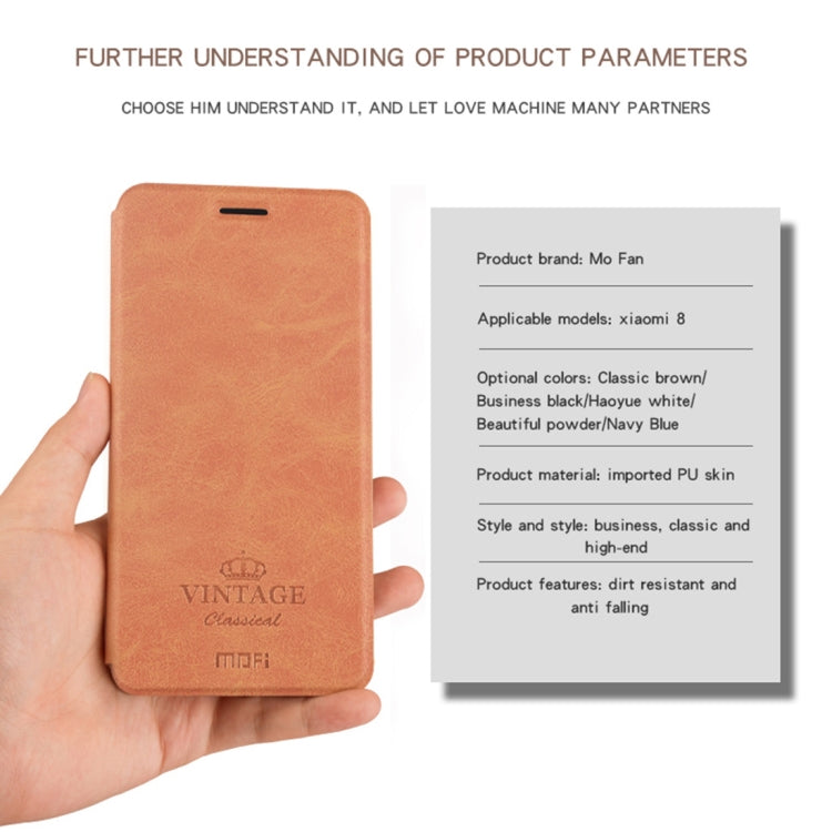 MOFI Crazy Horse Texture Horizontal Flip PU Leather Case for Xiaomi Mi 8, with Holder & Card Slot