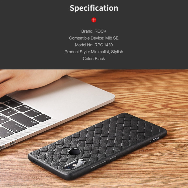 ROCK Slim Weave Style TPU Soft Case for Xiaomi Mi 8 SE (Black)