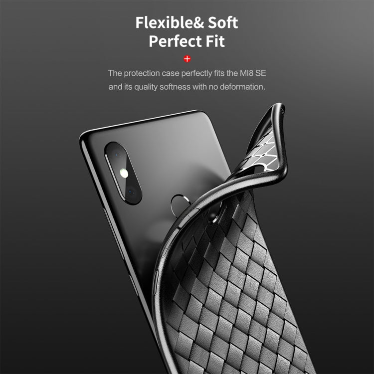ROCK Slim Weave Style TPU Soft Case for Xiaomi Mi 8 SE (Black)