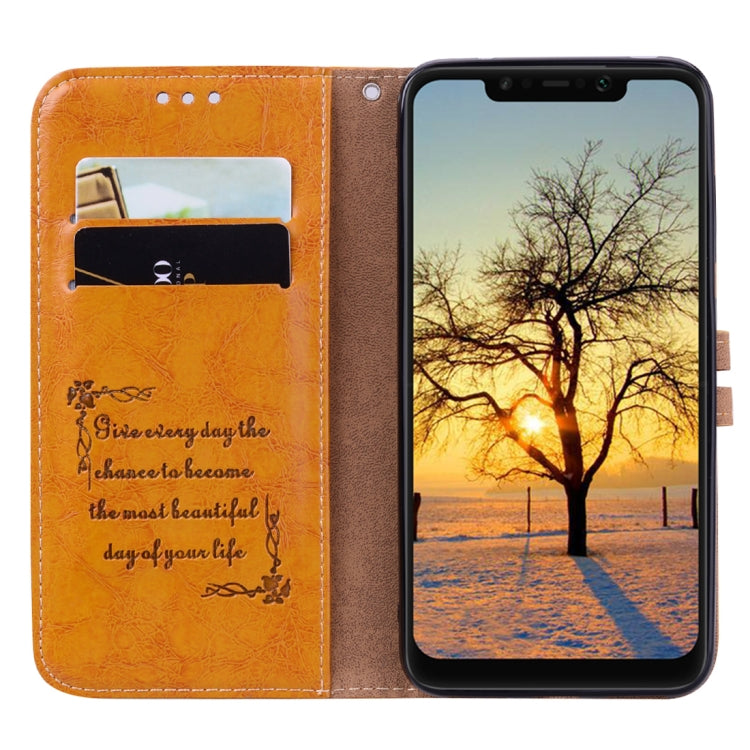 Business Style Oil Wax Texture Horizontal Flip Leather Case for Xiaomi Pocophone F1 , with Holder & Card Slots & Wallet