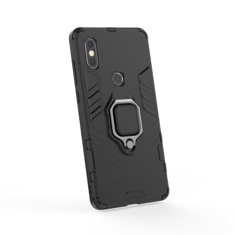 PC + TPU Shockproof Protective Case for Xiaomi MI Mix 2S, with Magnetic Ring Holder (Navy Blue)