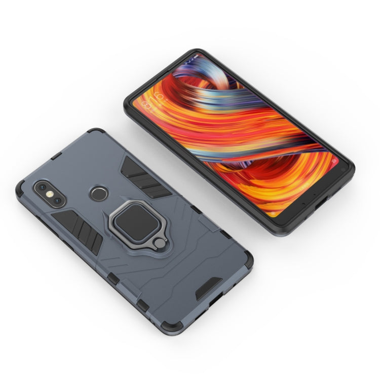 PC + TPU Shockproof Protective Case for Xiaomi MI Mix 2S, with Magnetic Ring Holder (Navy Blue)