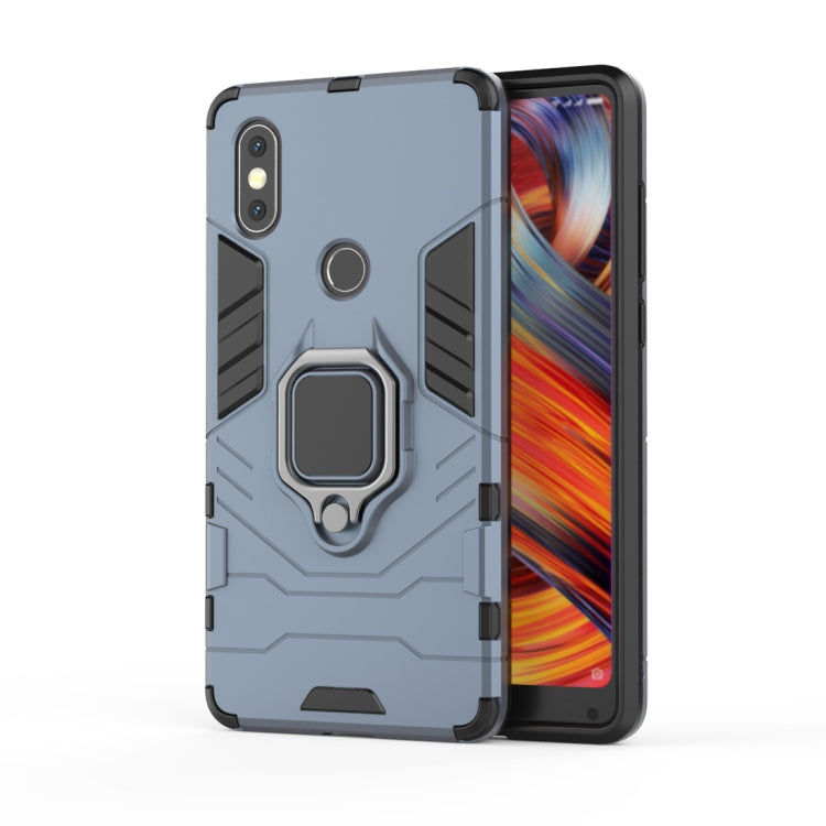 PC + TPU Shockproof Protective Case for Xiaomi MI Mix 2S, with Magnetic Ring Holder (Navy Blue)