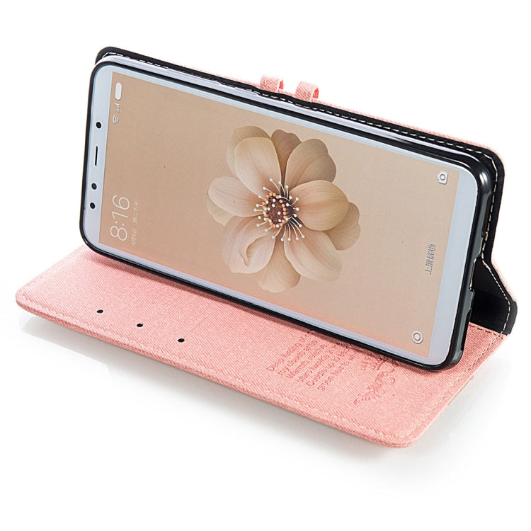 Splicing Embossed Female Style Horizontal Flip Leather Case for Xiaomi Mi 6X / A2 , with Holder & Card Slots & Wallet & Lanyard