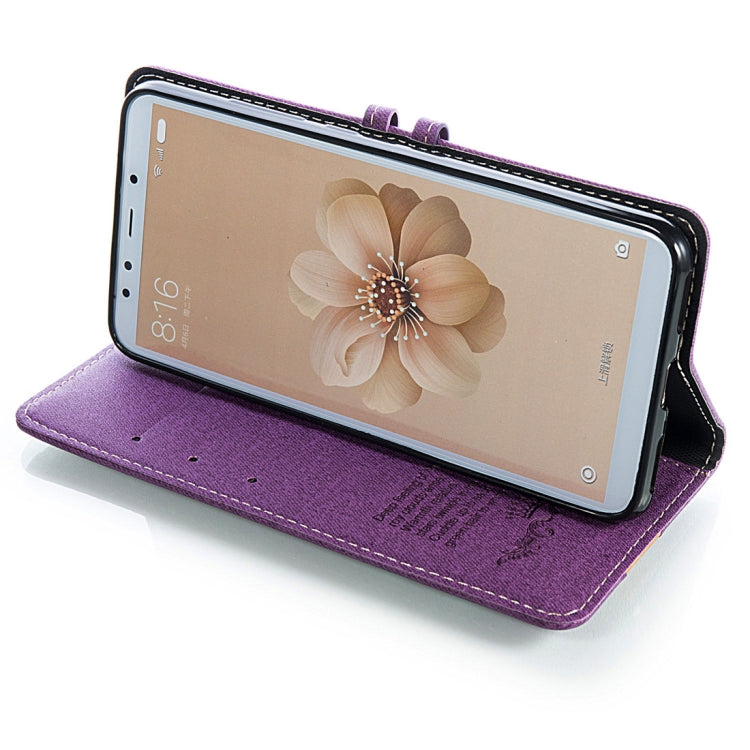 Splicing Embossed Female Style Horizontal Flip Leather Case for Xiaomi Mi 6X / A2 , with Holder & Card Slots & Wallet & Lanyard