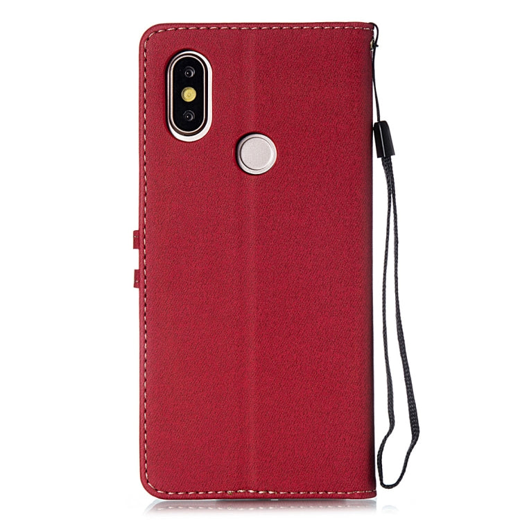 Splicing Embossed Female Style Horizontal Flip Leather Case for Xiaomi Mi 6X / A2 , with Holder & Card Slots & Wallet & Lanyard