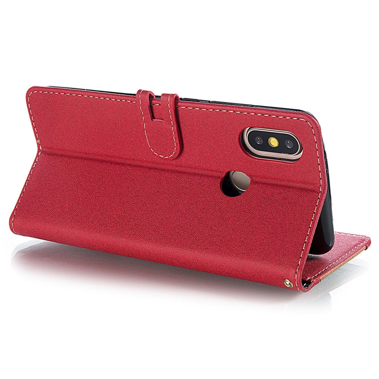 Splicing Embossed Female Style Horizontal Flip Leather Case for Xiaomi Mi 6X / A2 , with Holder & Card Slots & Wallet & Lanyard