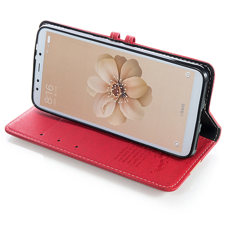 Splicing Embossed Female Style Horizontal Flip Leather Case for Xiaomi Mi 6X / A2 , with Holder & Card Slots & Wallet & Lanyard