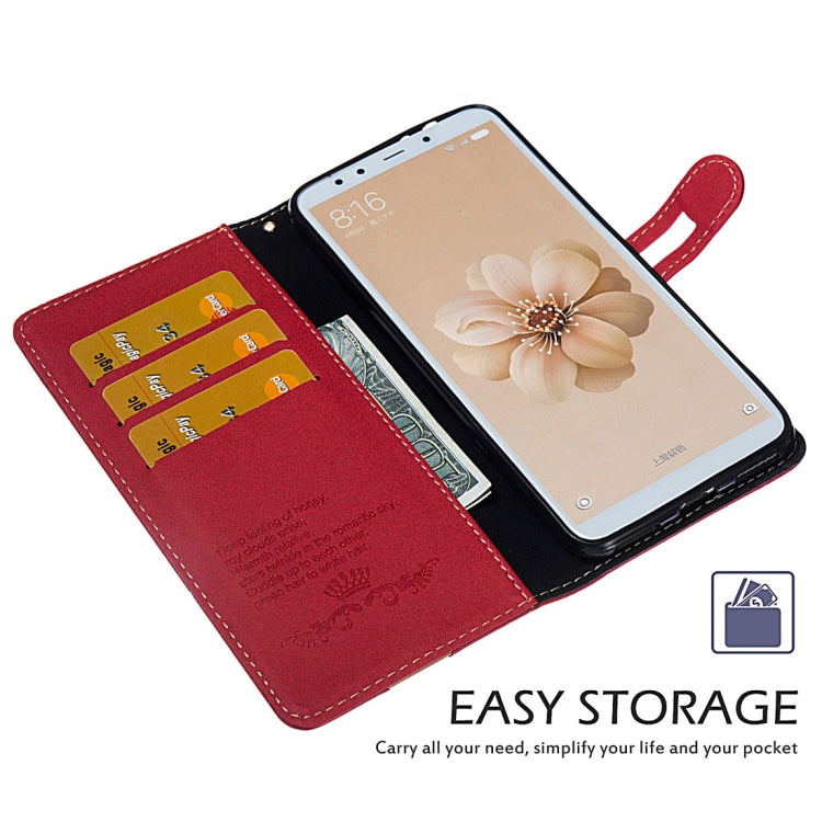 Splicing Embossed Female Style Horizontal Flip Leather Case for Xiaomi Mi 6X / A2 , with Holder & Card Slots & Wallet & Lanyard