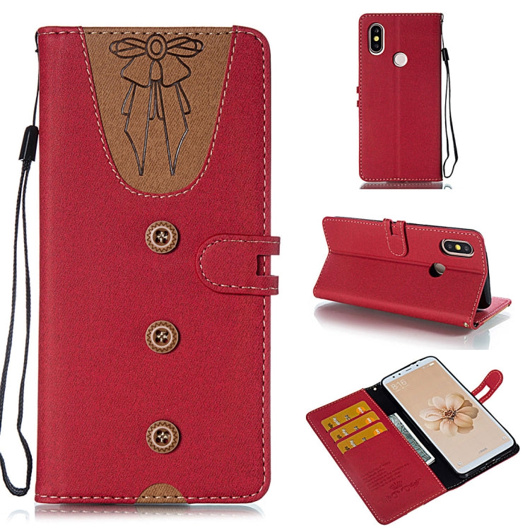 Splicing Embossed Female Style Horizontal Flip Leather Case for Xiaomi Mi 6X / A2 , with Holder & Card Slots & Wallet & Lanyard