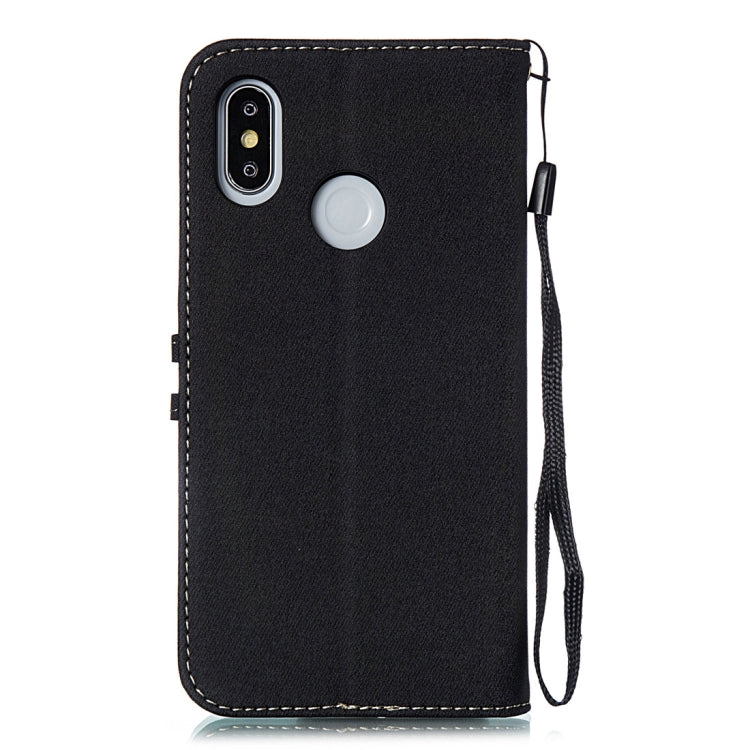 Splicing Embossed Female Style Horizontal Flip Leather Case for Xiaomi Mi 8, with Holder & Card Slots & Wallet & Lanyard