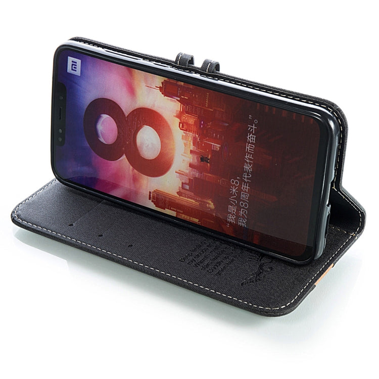 Splicing Embossed Female Style Horizontal Flip Leather Case for Xiaomi Mi 8, with Holder & Card Slots & Wallet & Lanyard