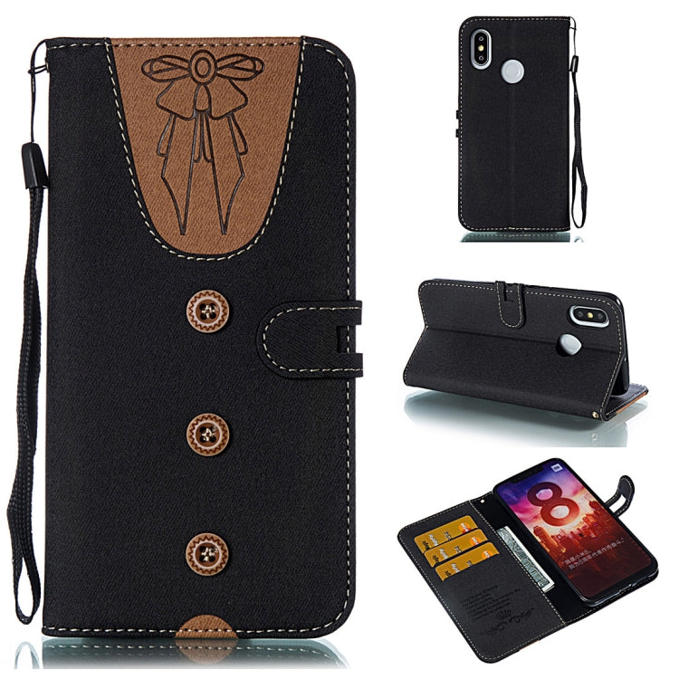 Splicing Embossed Female Style Horizontal Flip Leather Case for Xiaomi Mi 8, with Holder & Card Slots & Wallet & Lanyard
