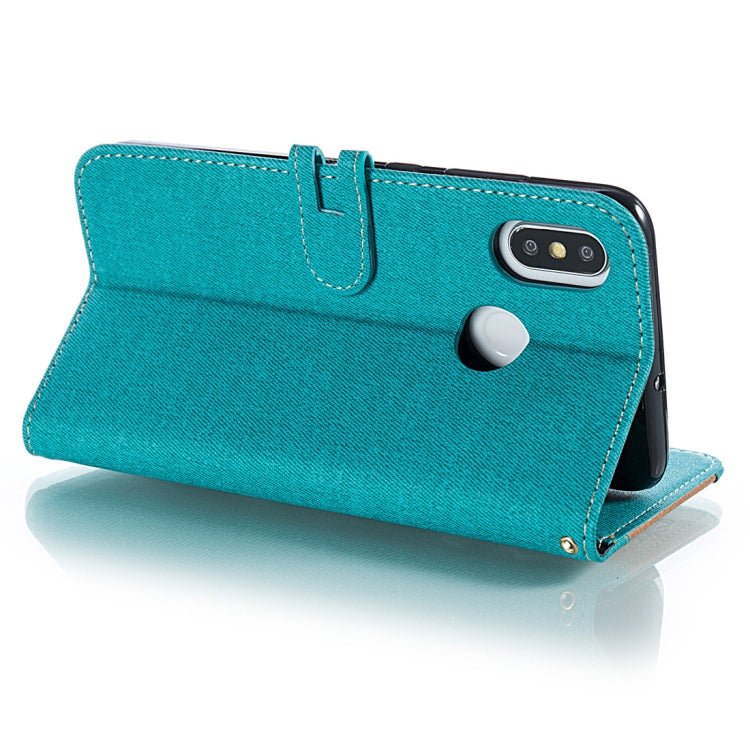 Splicing Embossed Female Style Horizontal Flip Leather Case for Xiaomi Mi 8, with Holder & Card Slots & Wallet & Lanyard