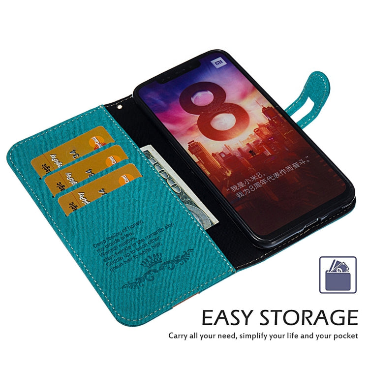 Splicing Embossed Female Style Horizontal Flip Leather Case for Xiaomi Mi 8, with Holder & Card Slots & Wallet & Lanyard