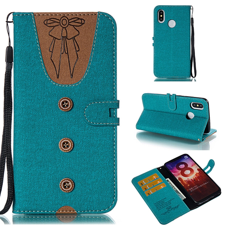 Splicing Embossed Female Style Horizontal Flip Leather Case for Xiaomi Mi 8, with Holder & Card Slots & Wallet & Lanyard