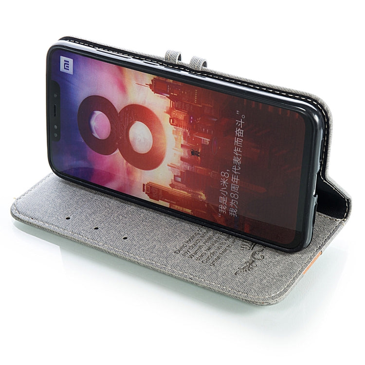 Splicing Embossed Female Style Horizontal Flip Leather Case for Xiaomi Mi 8, with Holder & Card Slots & Wallet & Lanyard