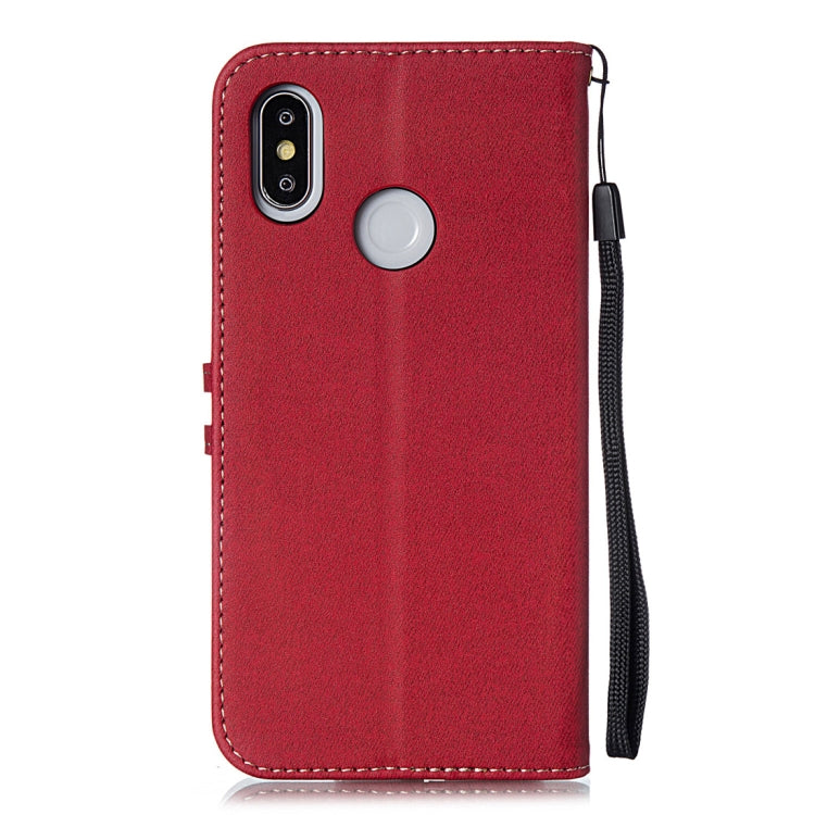 Splicing Embossed Female Style Horizontal Flip Leather Case for Xiaomi Mi 8, with Holder & Card Slots & Wallet & Lanyard