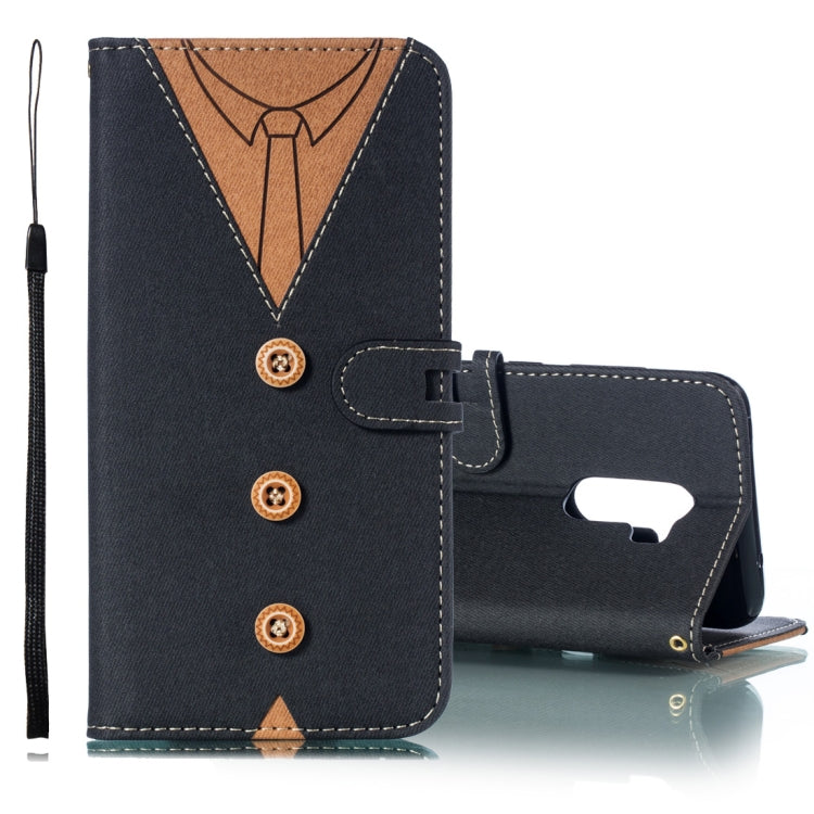 Splicing Embossed Male Style Horizontal Flip Leather Case for Xiaomi Pocophone F1, with Holder & Card Slots & Wallet & Lanyard