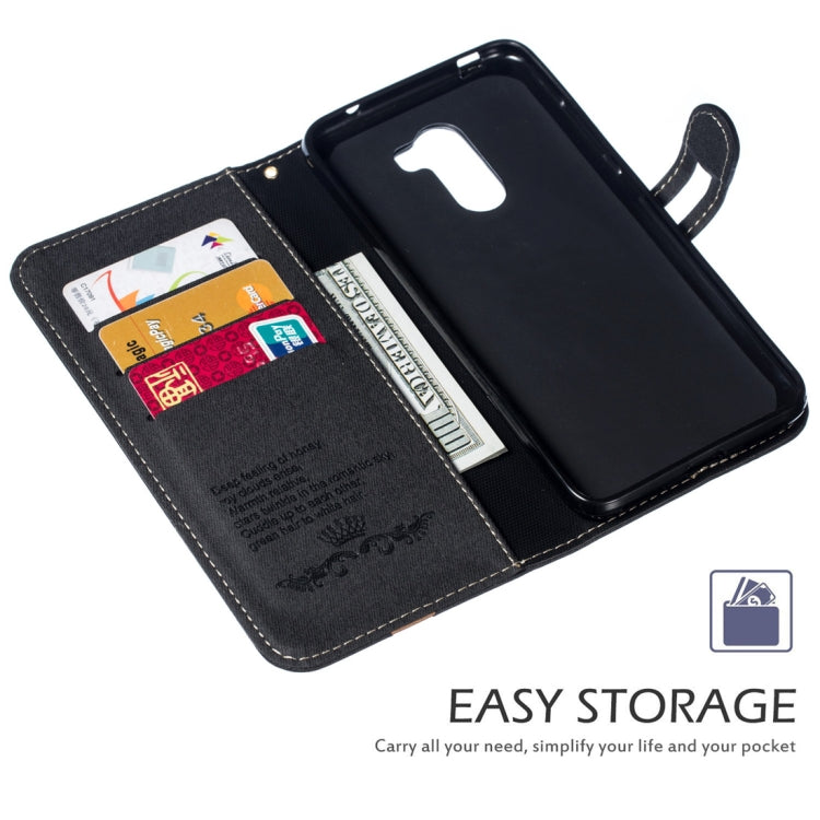 Splicing Embossed Male Style Horizontal Flip Leather Case for Xiaomi Pocophone F1, with Holder & Card Slots & Wallet & Lanyard