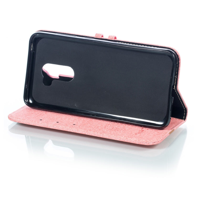 Splicing Embossed Male Style Horizontal Flip Leather Case for Xiaomi Pocophone F1, with Holder & Card Slots & Wallet & Lanyard