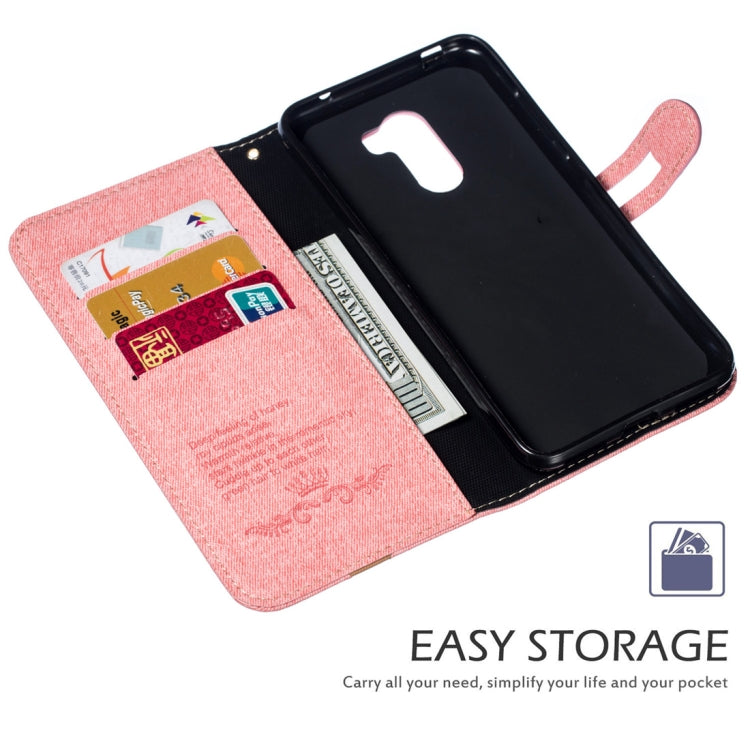 Splicing Embossed Male Style Horizontal Flip Leather Case for Xiaomi Pocophone F1, with Holder & Card Slots & Wallet & Lanyard