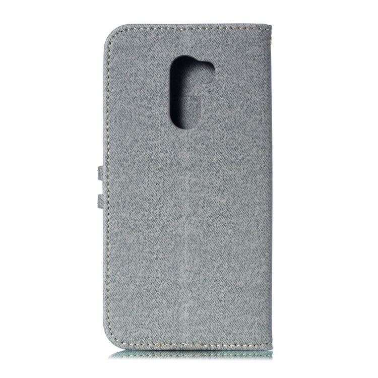 Splicing Embossed Male Style Horizontal Flip Leather Case for Xiaomi Pocophone F1, with Holder & Card Slots & Wallet & Lanyard