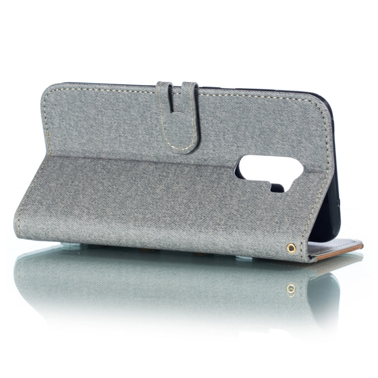 Splicing Embossed Male Style Horizontal Flip Leather Case for Xiaomi Pocophone F1, with Holder & Card Slots & Wallet & Lanyard