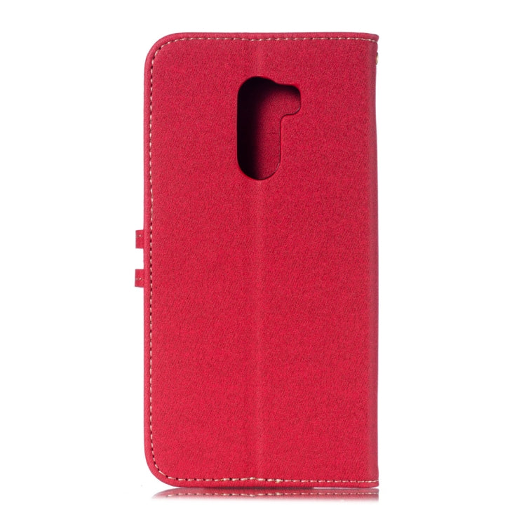Splicing Embossed Male Style Horizontal Flip Leather Case for Xiaomi Pocophone F1, with Holder & Card Slots & Wallet & Lanyard