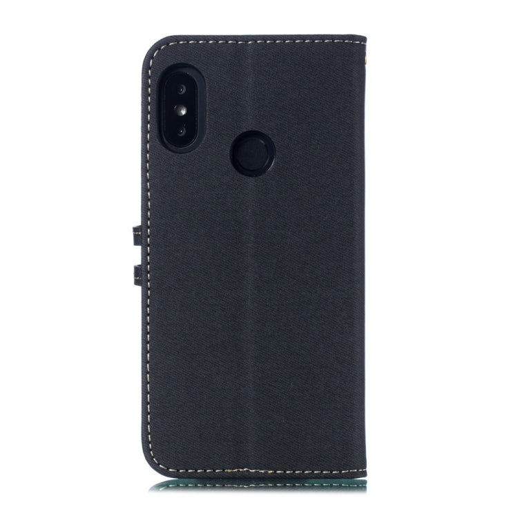 Splicing Embossed Male Style Horizontal Flip Leather Case for Xiaomi Redmi 6 Pro, with Holder & Card Slots & Wallet & Lanyard