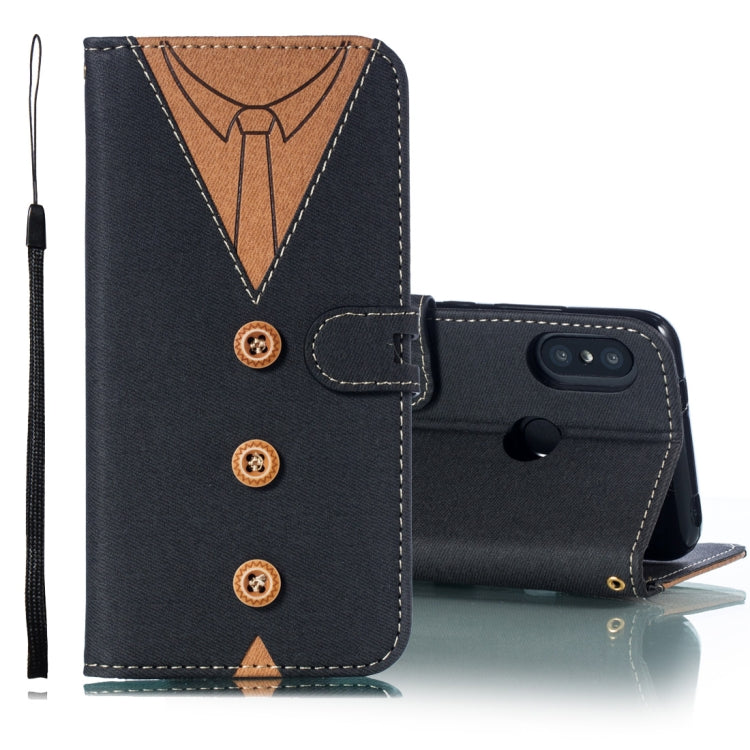 Splicing Embossed Male Style Horizontal Flip Leather Case for Xiaomi Redmi 6 Pro, with Holder & Card Slots & Wallet & Lanyard