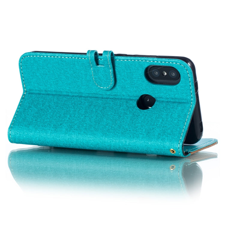 Splicing Embossed Male Style Horizontal Flip Leather Case for Xiaomi Redmi 6 Pro, with Holder & Card Slots & Wallet & Lanyard