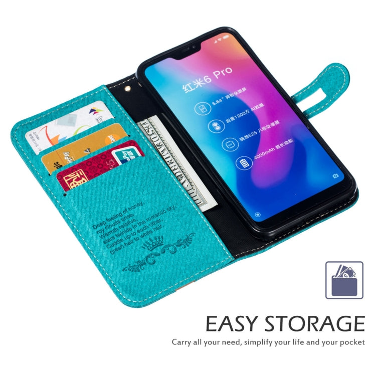 Splicing Embossed Male Style Horizontal Flip Leather Case for Xiaomi Redmi 6 Pro, with Holder & Card Slots & Wallet & Lanyard