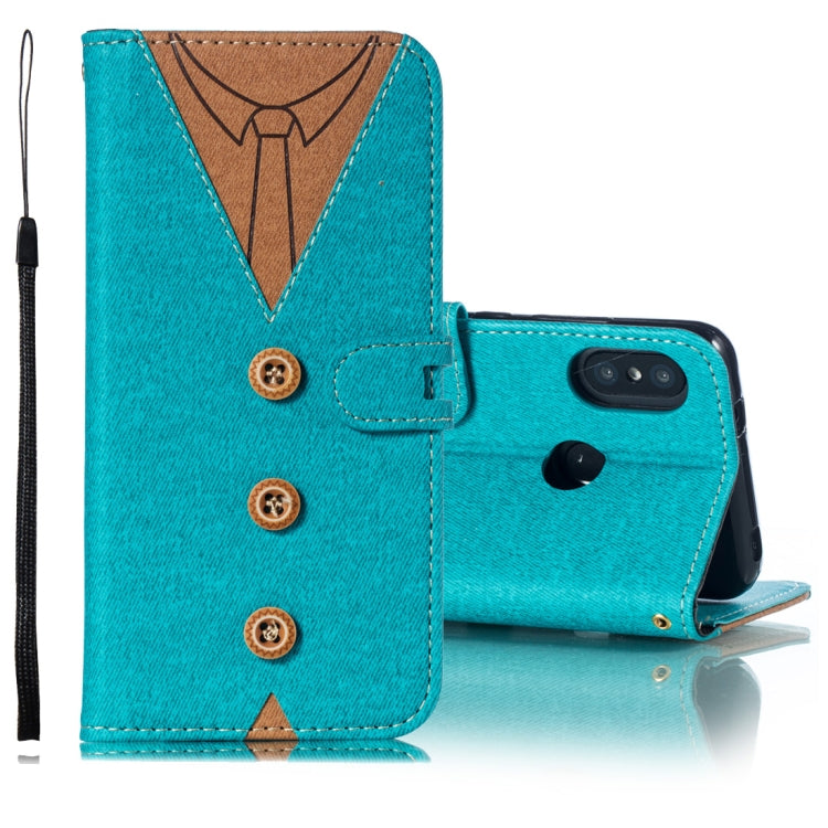 Splicing Embossed Male Style Horizontal Flip Leather Case for Xiaomi Redmi 6 Pro, with Holder & Card Slots & Wallet & Lanyard