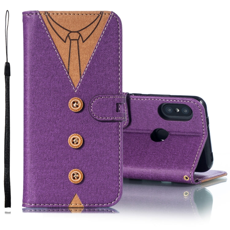 Splicing Embossed Male Style Horizontal Flip Leather Case for Xiaomi Redmi 6 Pro, with Holder & Card Slots & Wallet & Lanyard