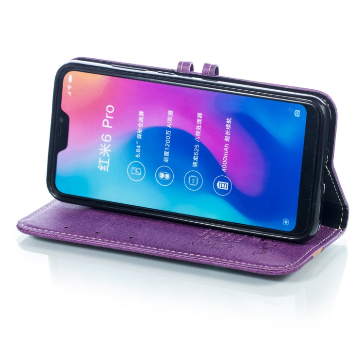 Splicing Embossed Male Style Horizontal Flip Leather Case for Xiaomi Redmi 6 Pro, with Holder & Card Slots & Wallet & Lanyard