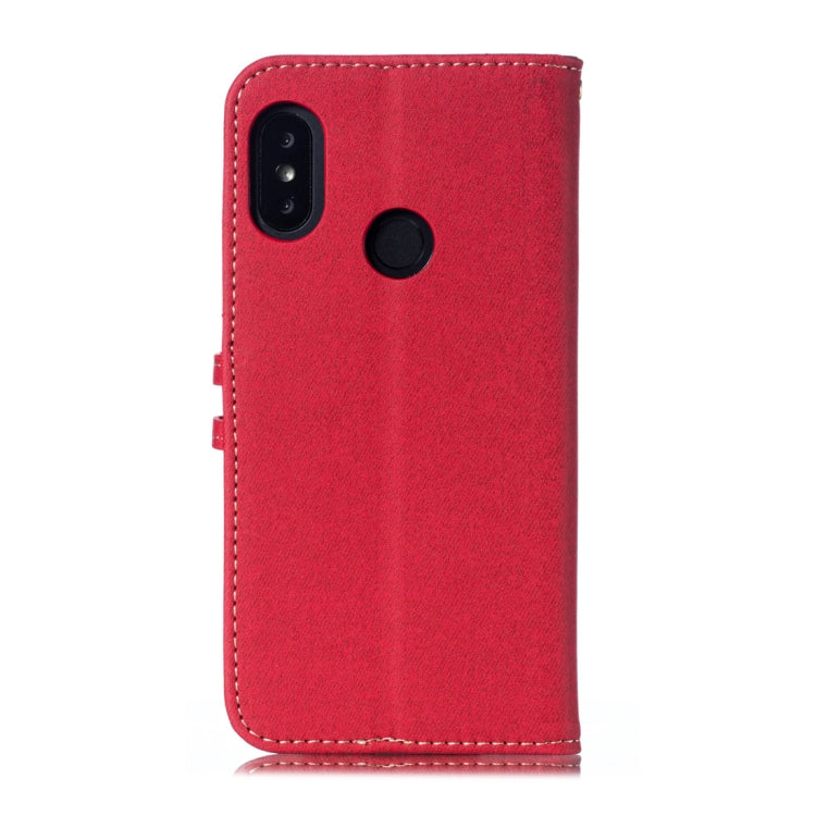 Splicing Embossed Male Style Horizontal Flip Leather Case for Xiaomi Redmi 6 Pro, with Holder & Card Slots & Wallet & Lanyard