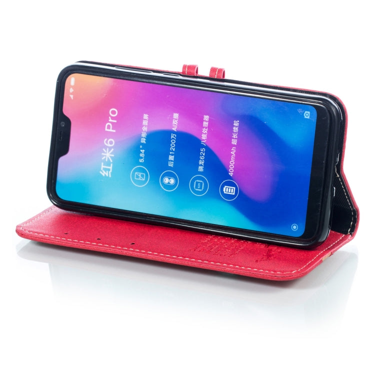 Splicing Embossed Male Style Horizontal Flip Leather Case for Xiaomi Redmi 6 Pro, with Holder & Card Slots & Wallet & Lanyard