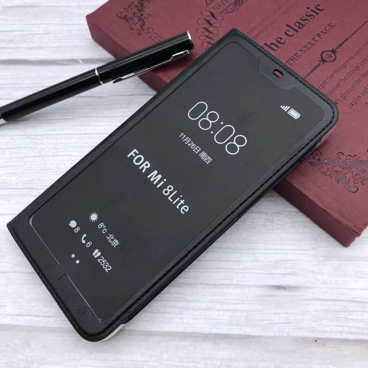 Litchi Texture Horizontal Flip Leather Case for Xiaomi 8 Lite, with Call Display ID