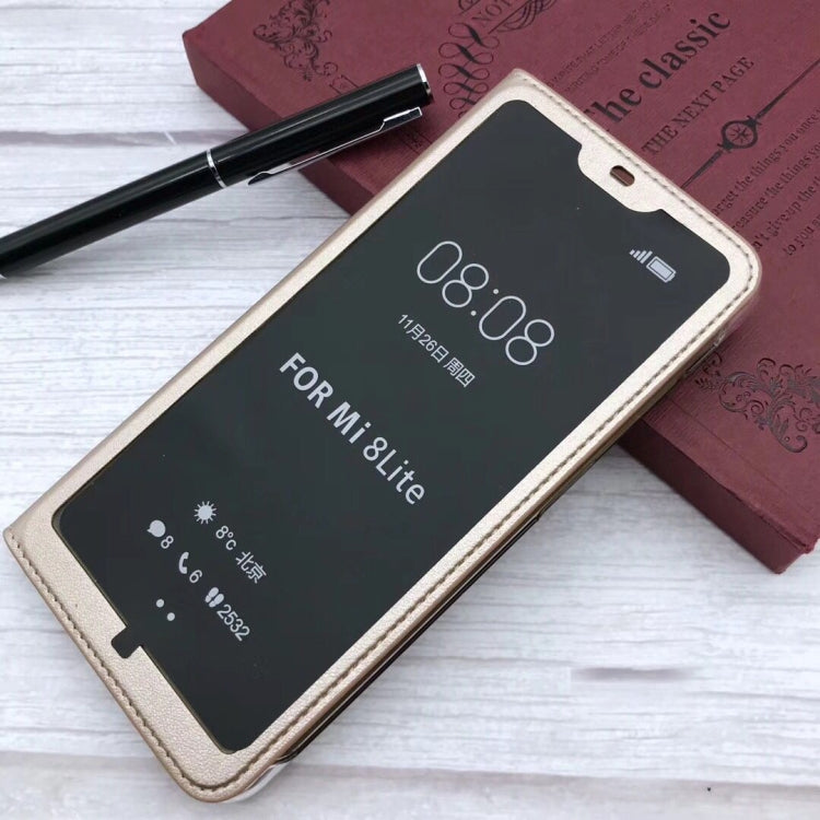 Litchi Texture Horizontal Flip Leather Case for Xiaomi 8 Lite, with Call Display ID