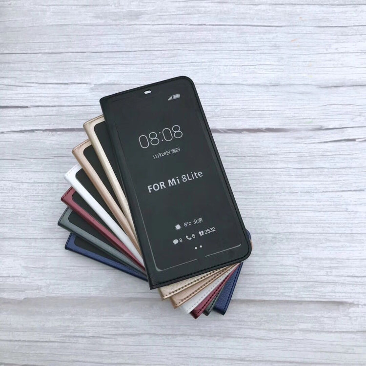 Litchi Texture Horizontal Flip Leather Case for Xiaomi 8 Lite, with Call Display ID