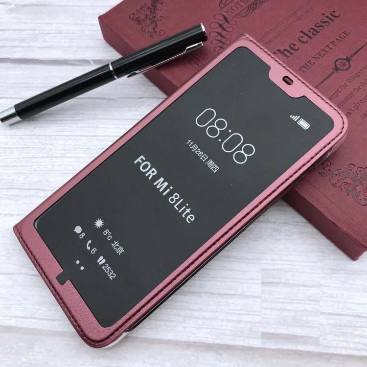 Litchi Texture Horizontal Flip Leather Case for Xiaomi 8 Lite, with Call Display ID
