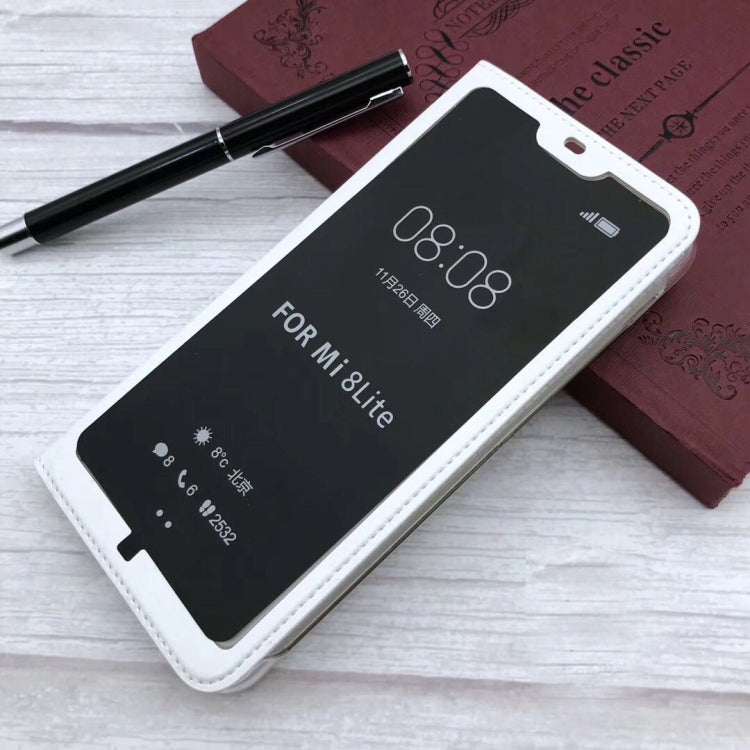 Litchi Texture Horizontal Flip Leather Case for Xiaomi 8 Lite, with Call Display ID