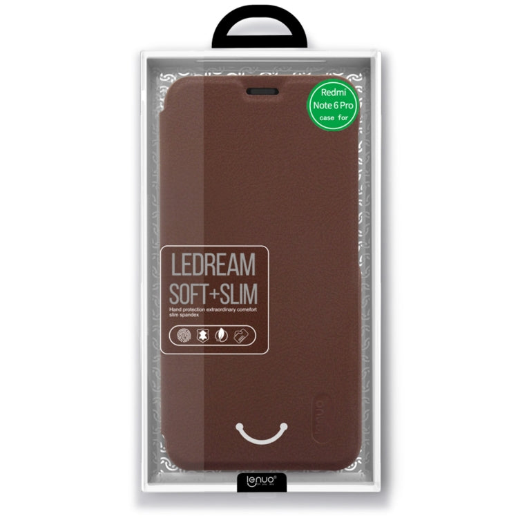 lenuo Ledream Series Litchi Texture Horizontal Flip PU Leather Case for Xiaomi Redmi Note 6 Pro, with Card Slot