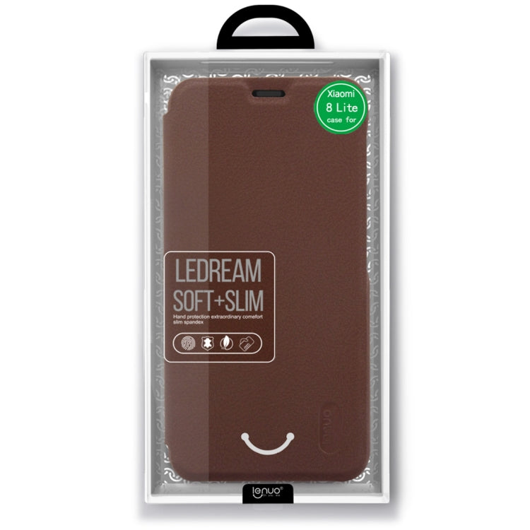 lenuo Ledream Series Litchi Texture Horizontal Flip PU Leather Case for Xiaomi Mi 8 Lite, with Card Slot