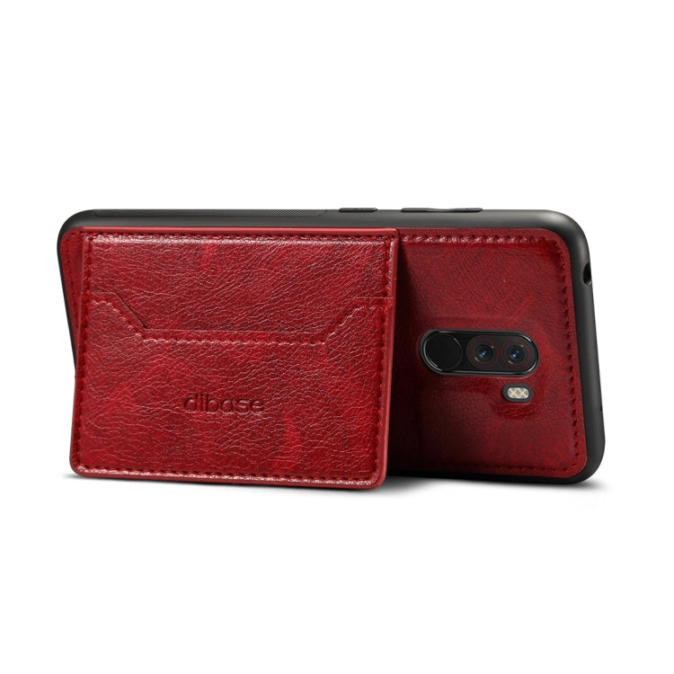 Dibase TPU + PC + PU Crazy Horse Texture Protective Case for Xiaomi Pocophone F1, with Holder & Card Slots