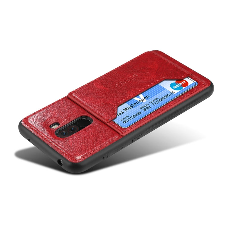 Dibase TPU + PC + PU Crazy Horse Texture Protective Case for Xiaomi Pocophone F1, with Holder & Card Slots