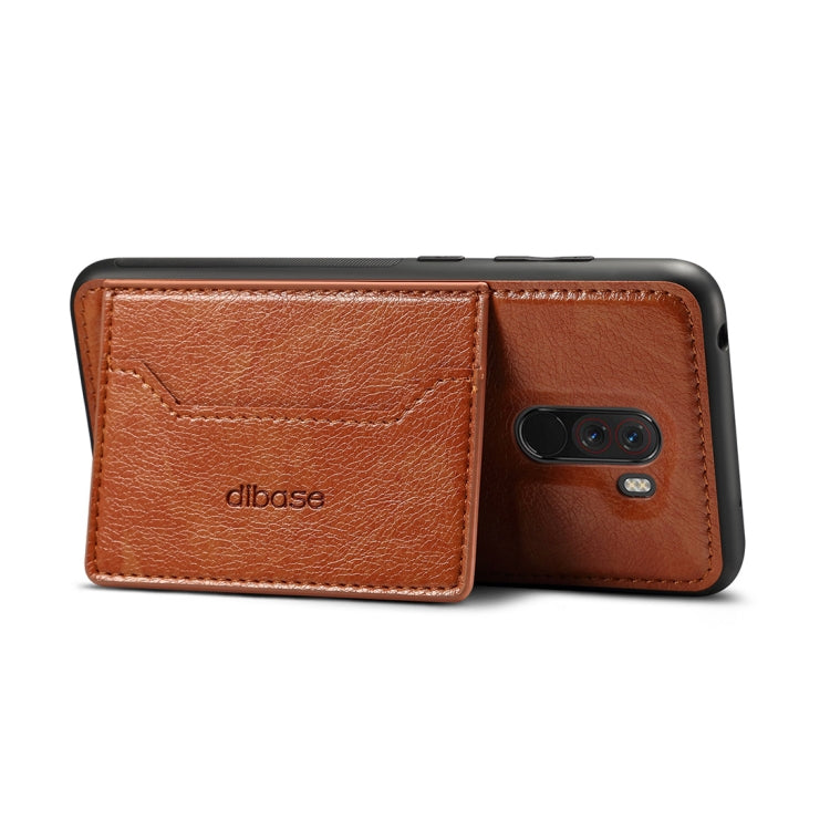 Dibase TPU + PC + PU Crazy Horse Texture Protective Case for Xiaomi Pocophone F1, with Holder & Card Slots